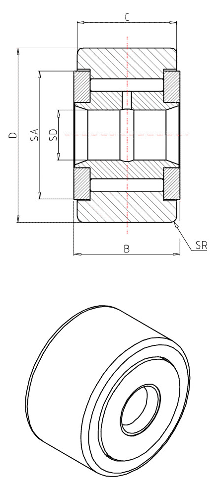 IKO Non-separable Roller Followers, Inch Series