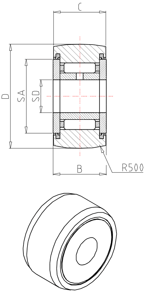 Separable Roller Followers, Crowned outer ring, Sealed type