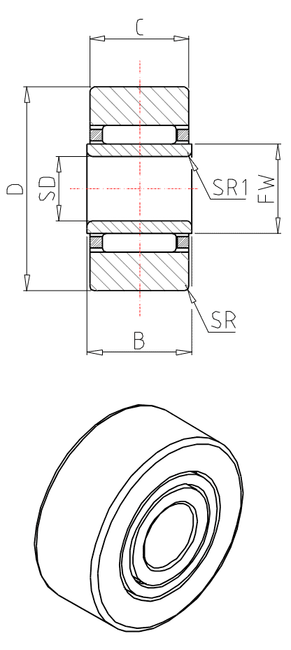 IKO NAST series Roller Followers, Separable Type