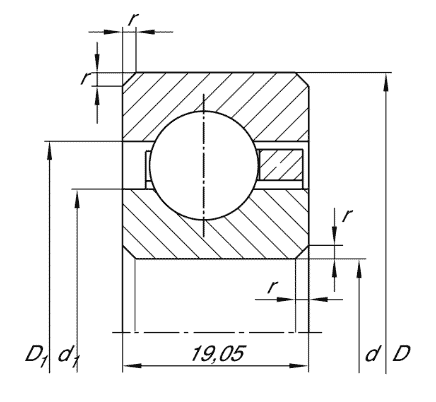 Thin section bearing CSCF, brass sheet metal cage