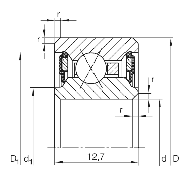 Drawing for Thin section bearing CSXU..-2RS, seals