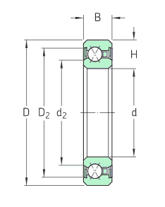 Reali-Slim thin section four-point contact ball bearing with seals