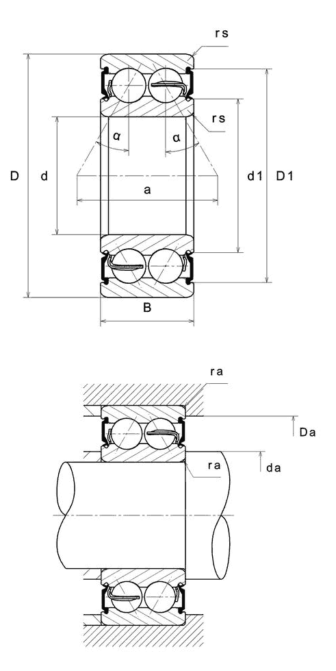 NTN double row angular contact ball bearing