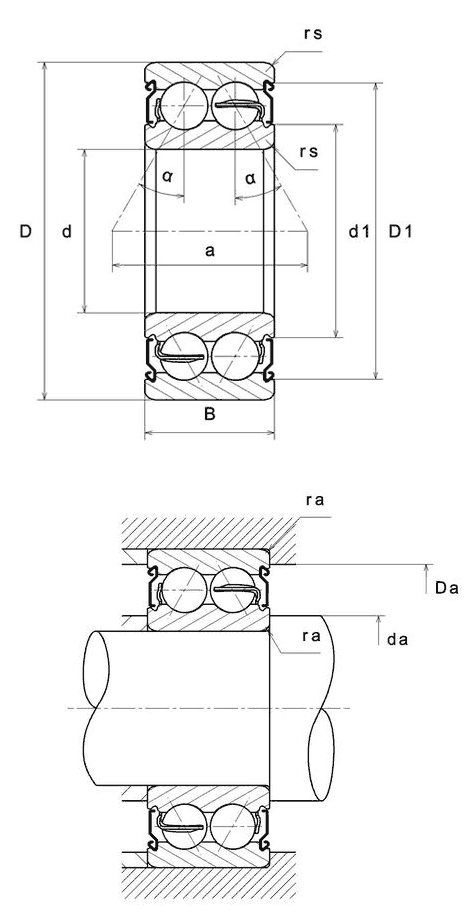 NTN double row angular contact ball bearing