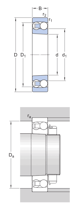 SKF self-aligning ball bearings, tapered bore